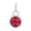 Image 1 : 0.15CT Diamond and 0.60CT Ruby Anniversary 14KT Pendant White Gold
