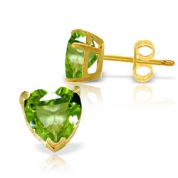 3.25 ctw Peridot Earrings Jewelry 14KT Yellow Gold