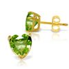 Image 1 : 3.25 ctw Peridot Earrings Jewelry 14KT Yellow Gold