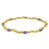 Image 1 : 2.01 ctw Tanzanite & Diamond Bracelet Jewelry 14KT Yellow Gold