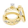 Image 1 : 0.10CT Diamond Trio Set 10KT Ring Yellow Gold