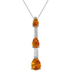 1.71 ctw Citrine Necklace Jewelry 14KT White Gold
