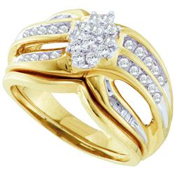 0.50CT Diamond Cluster 14KT Ring Yellow Gold