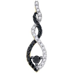 0.25CTW White and Black Diamond Anniversary 10KT Pendant Yellow Gold