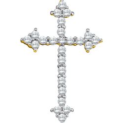 0.25CT Diamond Cross 10KT Pendant Yellow Gold