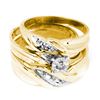 Image 1 : 0.01CT Diamond Trio Set 14KT Ring Yellow Gold