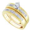 Image 1 : 0.50CT Diamond Trio Set 10KT Ring White Gold