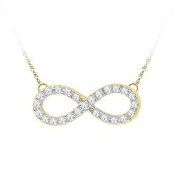 0.20CT Diamond Infinity 10KT Necklace Yellow Gold