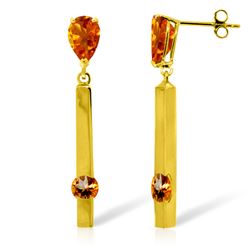 4.25 ctw Citrine Earrings Jewelry 14KT Yellow Gold