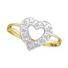 Image 1 : 0.05CT Diamond Heart 10KT Ring Yellow Gold