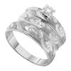 Image 1 : 0.15CT Diamond Trio Set 10KT Ring White Gold