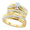 Image 1 : 0.35CT Diamond Trio Set 10KT Ring Yellow Gold