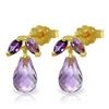 Image 1 : 3.4 ctw Amethyst Earrings Jewelry 14KT Yellow Gold