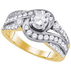 1.50CT Diamond Bridal 14KT Ring Yellow Gold