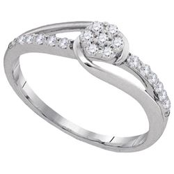 0.25CT Diamond Flower 10KT Ring White Gold