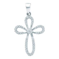 0.20CT Diamond Cross 10KT Pendant White Gold