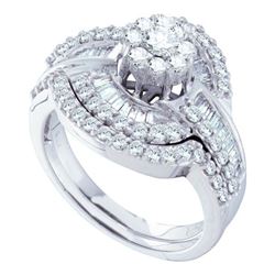 1.20CT Diamond Flower 14KT Ring White Gold