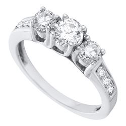 1CT Diamond Anniversary 14KT Ring White Gold