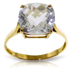 3.6 ctw White Topaz Ring Jewelry 14KT Yellow Gold