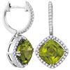 Image 1 : 0.35CT Diamond and 1.75CT Peridot Anniversary 14KT Earrings White Gold
