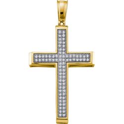 0.25CT Diamond Cross 10KT Pendant Yellow Gold