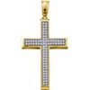 Image 1 : 0.25CT Diamond Cross 10KT Pendant Yellow Gold