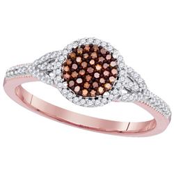 0.25CTW White and Champagne Diamond Micro-Pave 10KT Ring Rose Gold