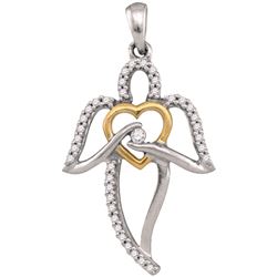 0.15CT Diamond Anniversary 10KT Pendant 2Tone Gold