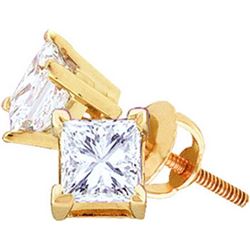 0.85CT Diamond Studs 14KT Earrings Yellow Gold