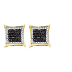 0.35CT Diamond Micro-Pave 10KT Earrings Yellow Gold