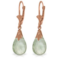 6 ctw Green Amethyst Earrings Jewelry 14KT Rose Gold