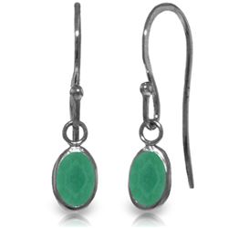 1 ctw Emerald Earrings Jewelry 14KT White Gold