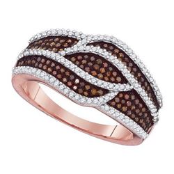0.60CTW White and Champagne Diamond Micro-Pave 10KT Ring Rose Gold