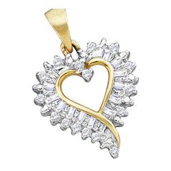 0.20CT Diamond Heart 10KT Pendant Yellow Gold