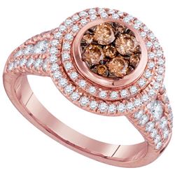 1.50CTW White and Champagne Diamond Larrisa 14KT Ring Rose Gold