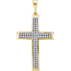 0.20CT Diamond Cross 10KT Pendant Yellow Gold
