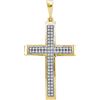 Image 1 : 0.20CT Diamond Cross 10KT Pendant Yellow Gold