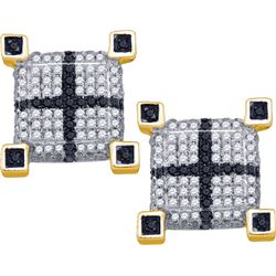 0.50CT Diamond Micro-Pave 10KT Earrings Yellow Gold