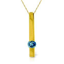 0.25 ctw Blue Topaz Necklace Jewelry 14KT Yellow Gold