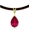 Image 1 : 5.01 ctw Ruby & Diamond Necklace Jewelry 14KT Yellow Gold