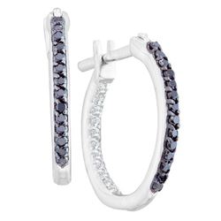 0.25CTW White and Black Diamond Anniversary 14KT Earrings White Gold