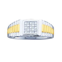 0.25CT Diamond Mens 14KT Ring White Gold
