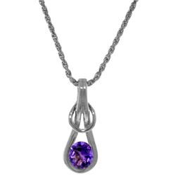 0.65 ctw Amethyst Necklace Jewelry 14KT White Gold