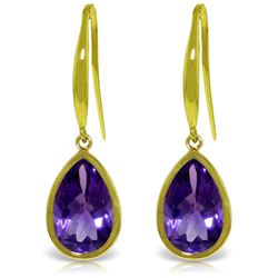 5 ctw Amethyst Earrings Jewelry 14KT Yellow Gold