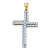 Image 1 : 0.35CT Diamond Cross 10KT Pendant Yellow Gold
