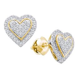 0.25CT Diamond Heart 10KT Earrings Yellow Gold