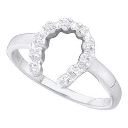 0.05CT Diamond Horse-Shoe 10KT Ring White Gold