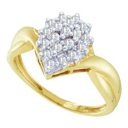 0.25CT Diamond Cluster 10KT Ring Yellow Gold