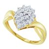 Image 1 : 0.25CT Diamond Cluster 10KT Ring Yellow Gold