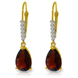 3.15 ctw Garnet & Diamond Earrings Jewelry 14KT Yellow Gold